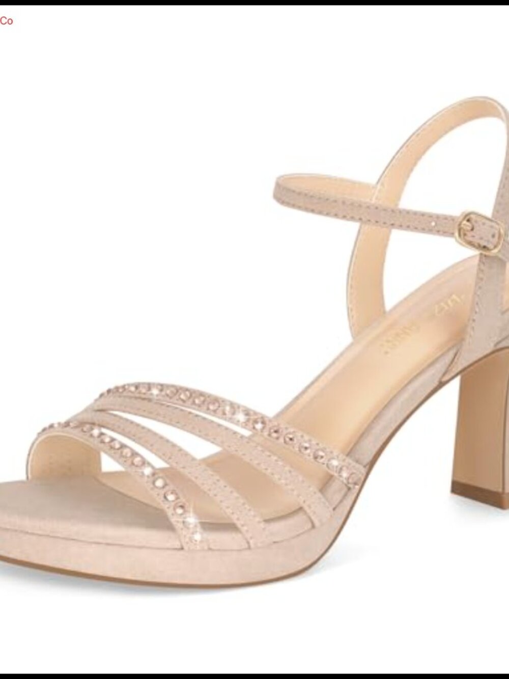 Women's Platform Heels Chunky Block Rhinestone Open Toe Ankle Strap Sandals